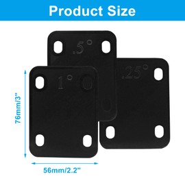 Piutouyar 3 Pack Guitar Neck Shims, Black Nylon Gasket Neck Shim Protection, 0.25°, 0.5°, 1° Degree Neck Plate Tool for Guitar Bass Repairment