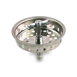 Highcraft 97633 Kitchen Sink Spin and Seal Basket Strainer Replacement for Standard Drains (3-1/2 Inch) Chrome Plated Stainless Steel Body with Threaded Stopper