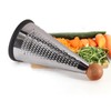 Cone Parmesan Cheese Grater - Stainless Steel Triple Function Wood