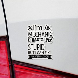 Decal Stickers of I'm A Mechanic I Can't Fix Stupid Premium Indoor (No Waterproof) Vinyl Decal Stickers for Laptop Phone Accessory Helmet Car Window Mug Tuber Cup Door Wall Decoration NVCVER3g2480bBL