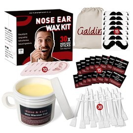 Galdino Kit de cera de nariz para hombres y mujeres, kit de cera para el vello de nariz con 30 varillas, depilación de oídos, kit de depilación de nar