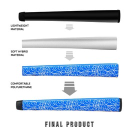 KINGRASP - Agarre ultra ligero para golf | Agarre antideslizante en forma de pistola con forma de pistola, agarre ligero y cómodo, 6 colores para elegir (naranja)