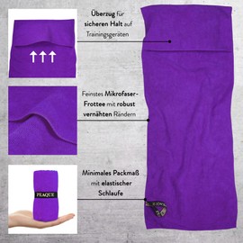Microfibre Fitness Towel, with Terry Cloth Structure | Sports Towel for Gym | Cloth Fabric with Oeko-Tex Certification | Absorbent, Lightweight (Purple, 120 x 50 cm)