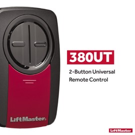 LiftMaster 380UT 2-Button Universal Remote Control Garage Door Opener - Universal Compatibility only with brands LiftMaster, Chamberlain, Craftsman, Genie, Linear, Stanley, and Wayne-Dalton
