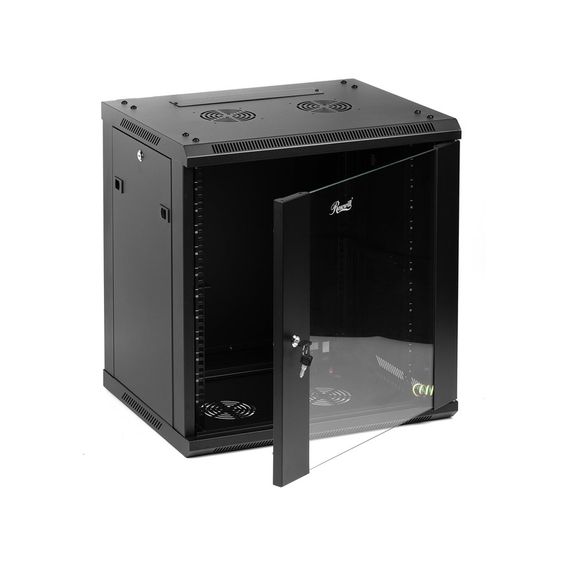 Rosewill 12U Server Rack Enclosure with Glass Door, Locks, &