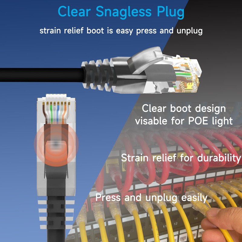 Lysymixs Cat6 Ethernet Patch Cable 3 ft (10 Pack), Cat6
