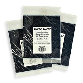 Super Sheet Large (8"x7") Under Seat Car Air Freshener, 3-PACK (Dark Ice)
