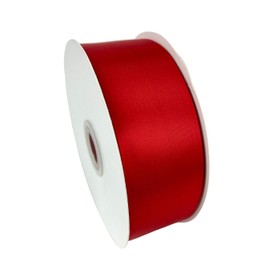 Listón satinado 3.8cm de ancho 45 metros de largo, listón para moños, decoraciones (Rojo)