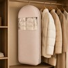 Beige Compression Hanging Garment Bag with Vacuum Seal and Clear