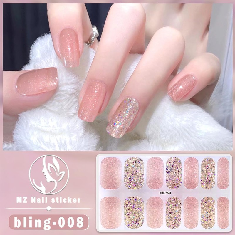 Gel Nail Seals, Sequin Series, For Hands, Includes Manicure Film,