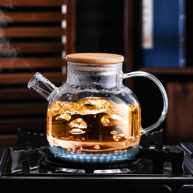 PARACITY Glass Teapot Stovetop 20 OZ/600ml, Borosilicate Clear Tea Kettle