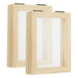 PATIKIL 4"x5" A7 Wooden Paper Making Screen, 2 Pack Paper Making Mould Papermaking Mould Deckle Printing Frame for DIY Paper Craft Tool Dried Flower Handcraft, Natural Color