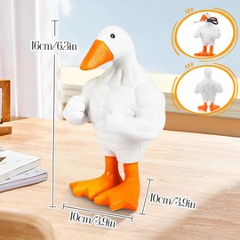 Desk Goose Magnetic Key Holder – Novelty Goose Statue Key Hook for Desk, Living Room, Office, Key Holder & Magnetic Tool Organizer, Unique White Animal Ornament, Gift for Gym Lovers