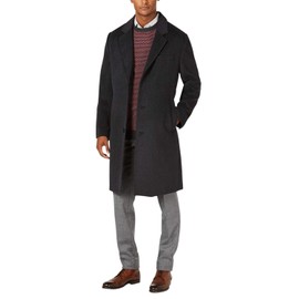 LONDON FOG Men's L19195 Signature Wool Blend Top Coat - Charcoal - 36R