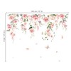 decalmile Large Pink Peony Flower Wall Stickers Rose Hanging Floral