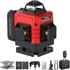 16 Line Laser Level 4 X 360° Laser Level (Class 2 Laser, <1mW Power Output) 30M/98Ft Self-Leveling & Remote Control Green Cross Line Laser Leveler Tool for Construction,Indoor,Renovation,DIY