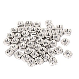 uxcell Square Nuts,M3x5.4x2.4mm 304 Stainless Steel Square Machine Screw Nuts 50pcs