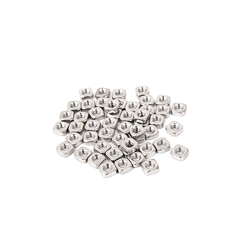 uxcell Square Nuts,M3x5.4x2.4mm 304 Stainless Steel Square Machine Screw Nuts