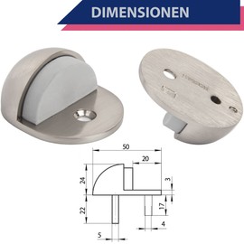 Apec Door Stop Floor Screws Door Holder with Rubber Door Buffer Door Stopper Stainless Steel Base Small for Doors Set of 2