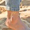 ASCOMY Anklets for Women 14K Gold Plated Ankle Bracelets for