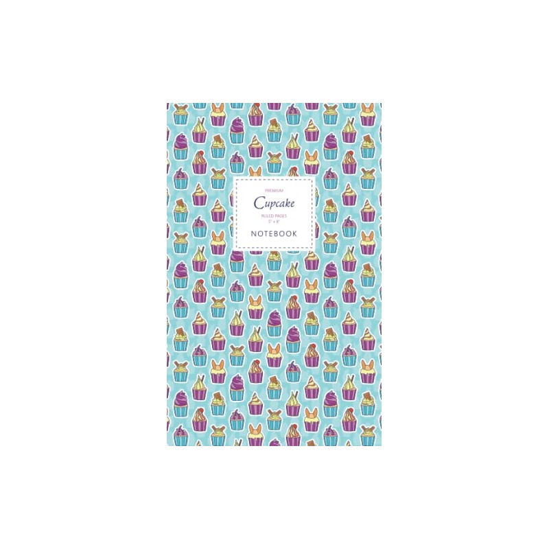 Cupcake Notebook - Ruled Pages - 5x8 - Premium (Blue)