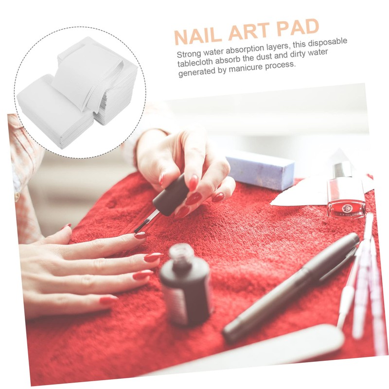 Outanaya 125Pcs Disposable Nail Mats Manicure Pads for Clean Workstation