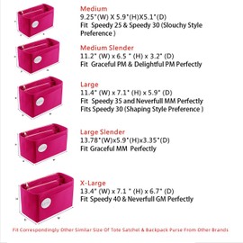 ETTP Purse Organizer, Felt Bag Organizer Insert Purse Organizer For Speedy, Neverfull, Tote, Handbag,Shaper 5 Sizes (X-Large, Rosy)