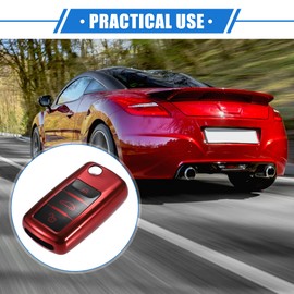 VekAuto Car Remote Key Fob Cover Case Shell Protector 3 Button Compatible for VW Tiguan 2009-2017, Full Protection TPU Red