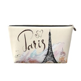 DITXIT the famous Paris Eiffel Tower Cosmetic Bag Travel Makeup Bag Organizer Toiletry Bag with Zipper Storage Pouch Coin Purse Brushes for Women Girls Gifts