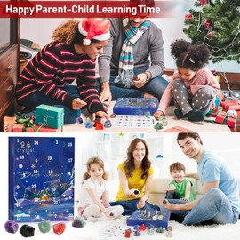Crystals Advent Calendar 2024, 24 Days Natural Crystal Minerals & Fossils Gemstones Christmas Countdown Advent Calendars for Kids,Enthusiasts Rock Collection Gifts for Boys Girls Adult Xmas (#2)