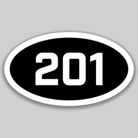 DHDM 201 Area Code Sticker New Jersey Jersey City Bayonne Bergenfield City Pride Love | 5-Inches by 3-Inches | Premium Quality Vinyl UV Resistant Laminate PD2549