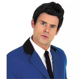 fun shack 50s Mens Wig Black Wig for Men 50s Sideburns Costume Black Wig Boy Mens 195