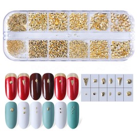 1 Box 12 Patterns Goal Silver Summer Shell Sea Geometry Nail Parts Nail Deco Nail Art (2)