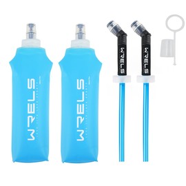 Soft Flask, Hydration, Running Bottle, Water Bottle, 5.1 fl oz (150 ml), 250 ml/500 ml, Foldable, Includes Dustproof Cap, Lightweight, Tralan, Marathon, Hiking, Climbing (Light Blue, 16.9 fl oz (500