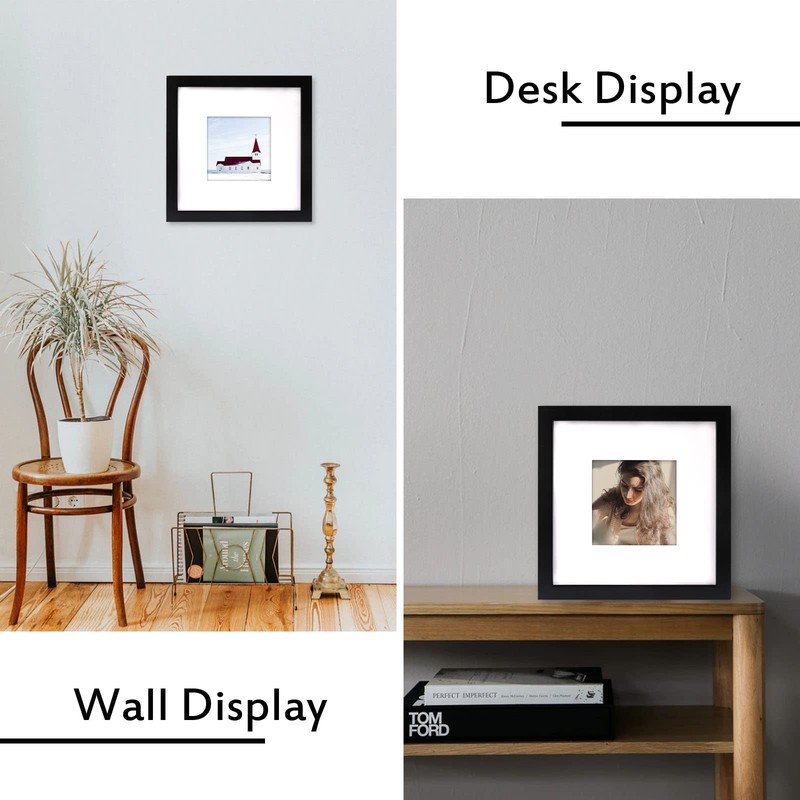 Black 8x8 Picture Frames Set of 2 Display Pictures 4x4