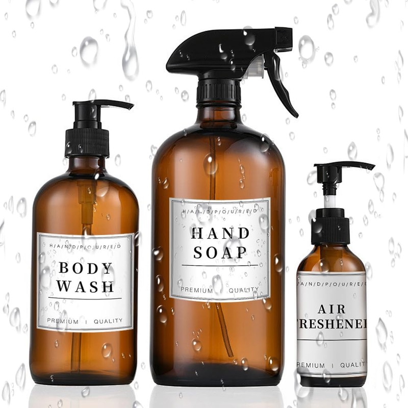 24 Pcs Waterproof Soap & Lotion Labels - Reusable Stickers