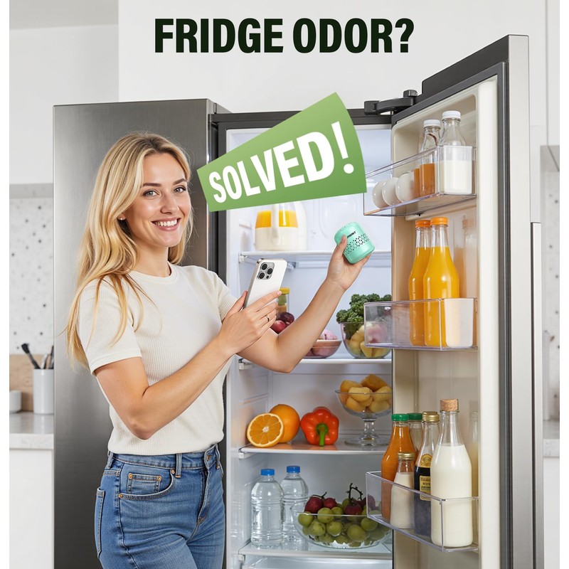 FLAWNT Refrigerator Deodorizer - Long Lasting Fridge Odor Eliminator and