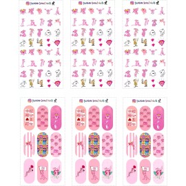 Rainbow Decal Nails Sticker Nails Tatuajes De Uñas Pantera Rosa 6 Planillas