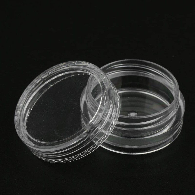 chiwanji 50x Empty Cosmetic Container Plastic Round Jar Cap -