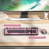 iRoboosta Pink Wireless Keyboard and Mouse Combo, 2.4GHz Creamy Keyboard