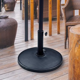 WestinTrends Round Resin Outdoor Patio Market Umbrella Base, Black