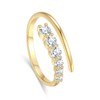 GLOQUAT 18K Gold Plated Open Twist Eternity Band Rings for
