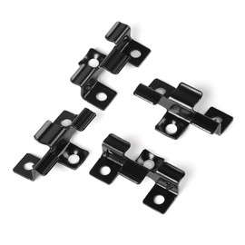 SUPAWAY Pack of 100 WPC Tile Clips WPC Clips 7.5 mm Plank Mounting Clips Stainless Steel Composite Clips for Mounting Decking WPC Decking Clips, Clamping Range 7.5 mm, Black
