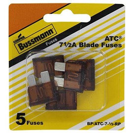 Bussmann BP/ATC-7-1/2-RP ATC Automotive Blade Fuse (71/2 Amp (Card)), 5 Pack