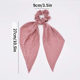 9 Pcs Silk Satin Hair Scarf Bow Scrunchies with Hair Ties Scarf, Solid Hair Scarf with Bow Silk Elastic Hair Bands, Ribbon Scrunchie with Tails Ponytail Ribbons for Women