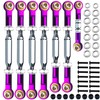 Stainless Steel Turnbuckles Fit for 1/10 Traxxas Rustler Slash Hoss,Purple