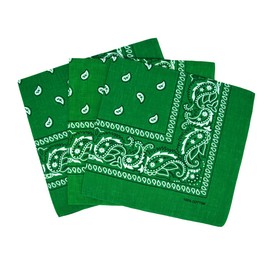 Laciteinterdite Set of 3 Paisley Bandanas for Men and Women, 57 x 57 cm One Size dark green