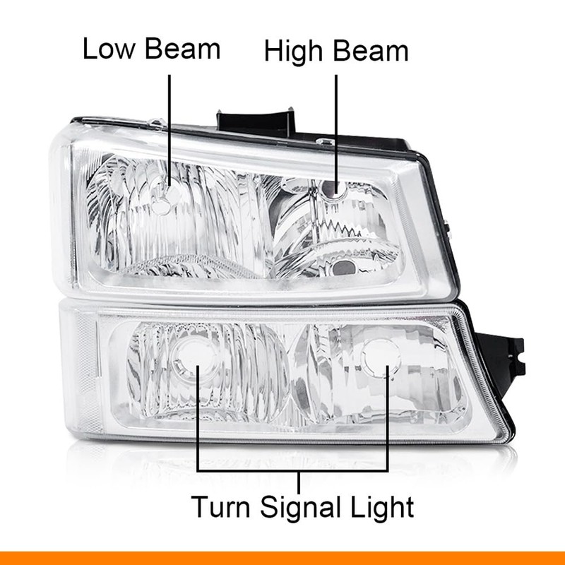 G-PLUS Headlights Assembly, Compatible with 2003 2004 2005 2006 Chevy