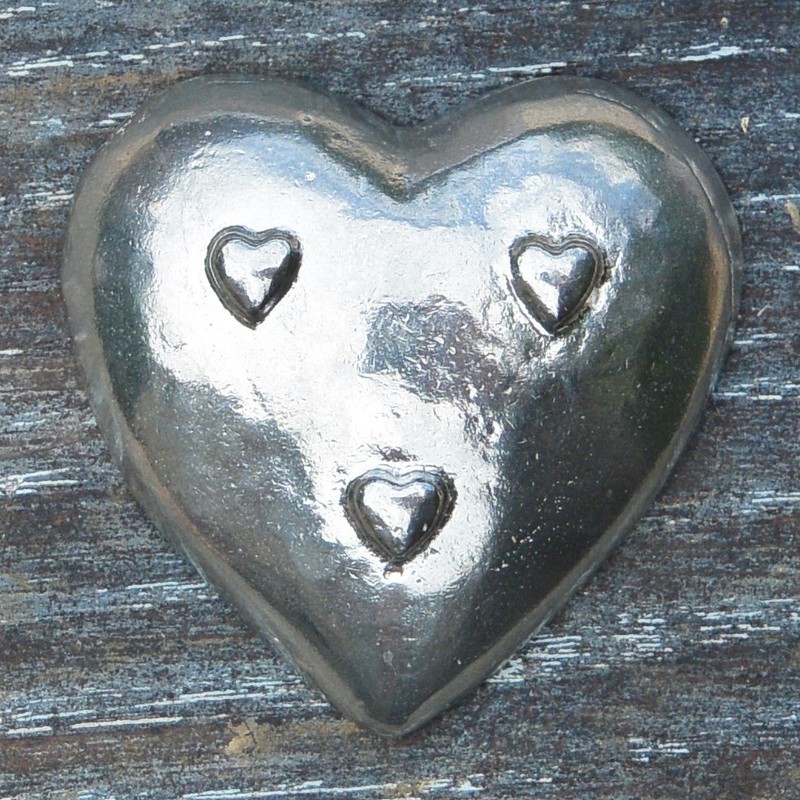 Heart Shaped Fine Pewter Salt Bowl With Salt Spoon, Handcast