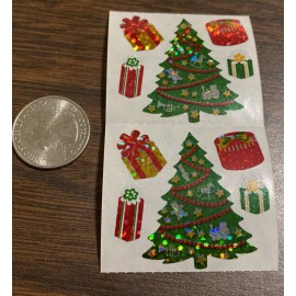 HAMBLY STUDIOS PRISMATIC Christmas Trees Presents STICKERS Hard To Find